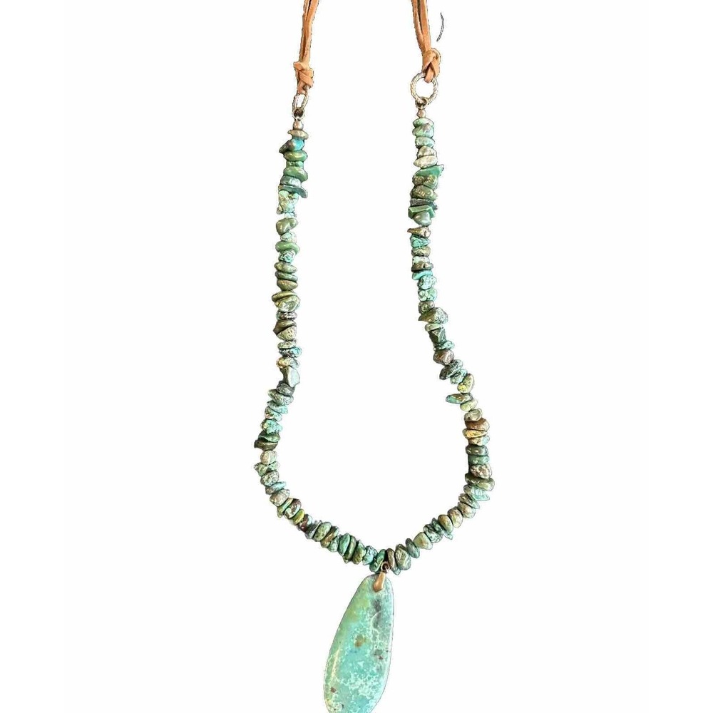 Bohemian, Western Turquoise Stone Pendant Necklace